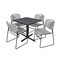 Cain Cain Square Table & Chair Set, Wood, Metal, Polypropylene Top TB3030GY44GY - alternate 1